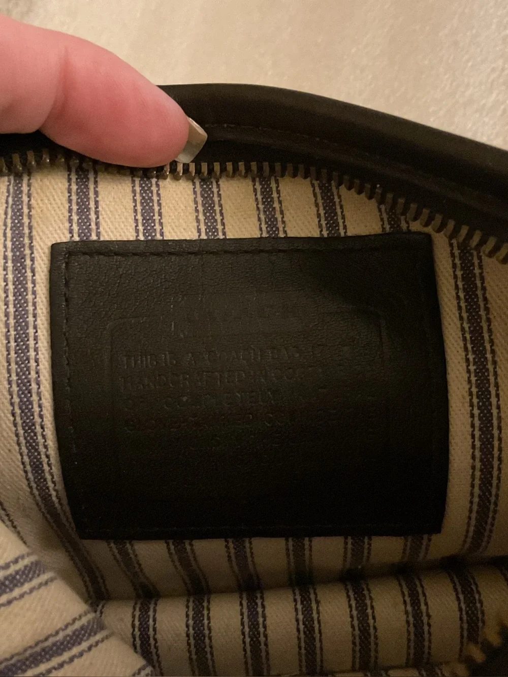COACH VNTG CR COSMETIC POUCH LATE 70s EARLY 80s TICKING STRIPE ORIGINAL HANGTAG - Picture 9 of 11